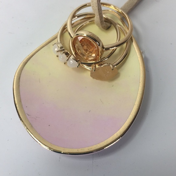 Free people love story ring set delicate stone NWT - Picture 1 of 5